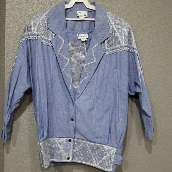 Or-Lee vintage chambray 2piece tank top and jacket - Picture 4 of 8